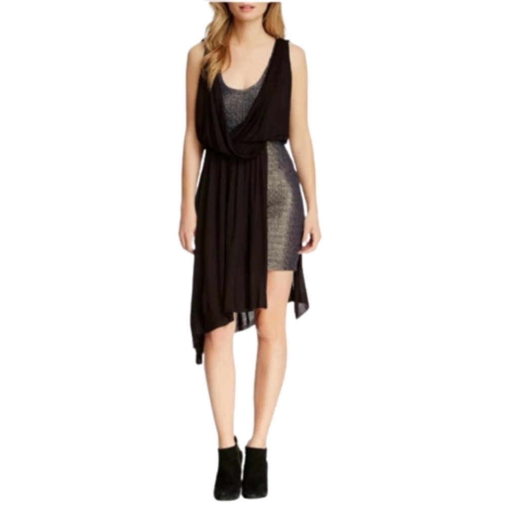 FREE PEOPLE Eleanor Grecian Godess Drape Dress Womens Asymmetric Flowy Dress XS